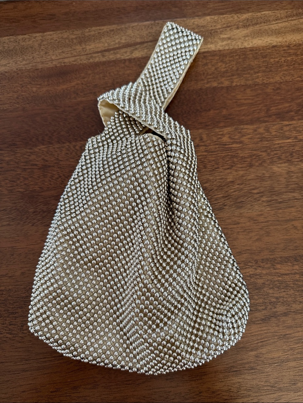 Champagne Gold Beaded Women’s Evening Bag - Jessica McClintock